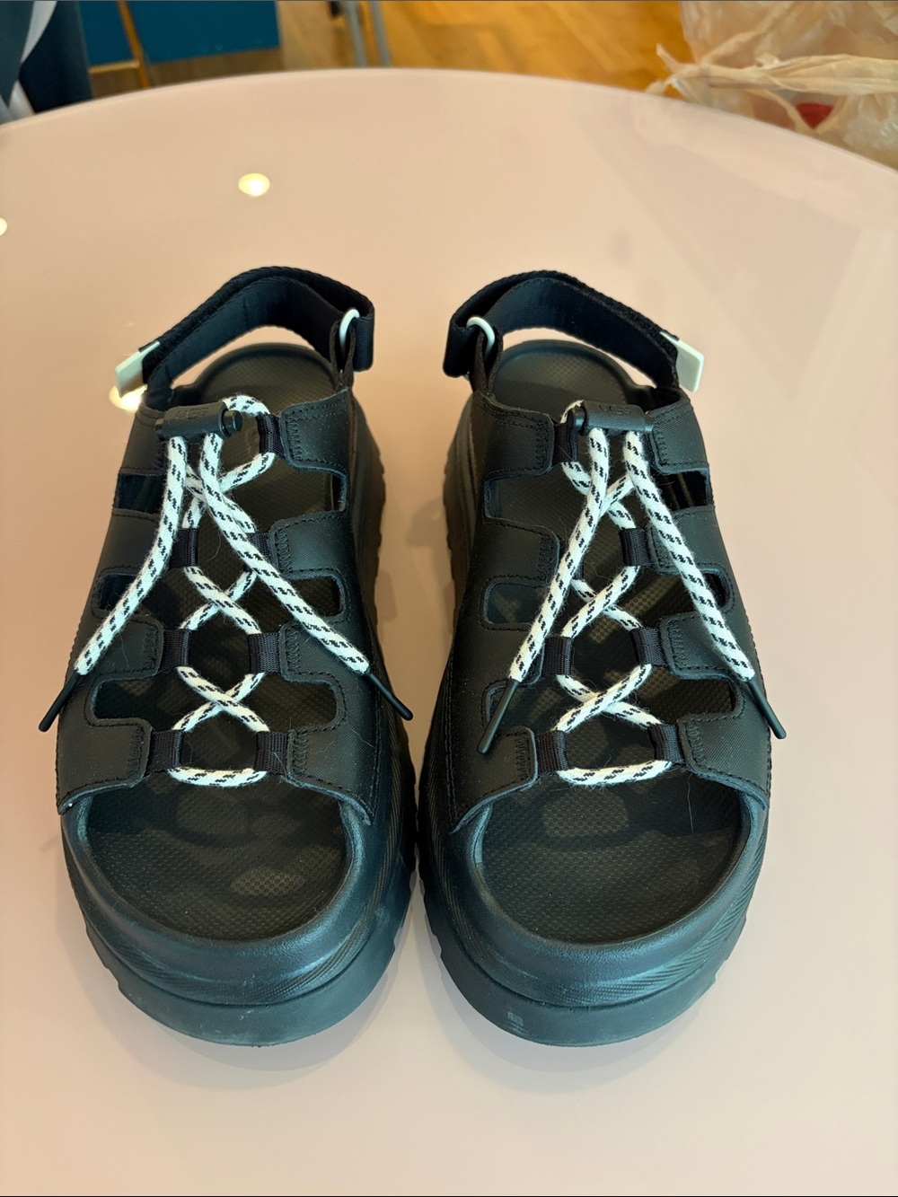Women’s Ugg Toggle Sandals with White Contrast Laces
